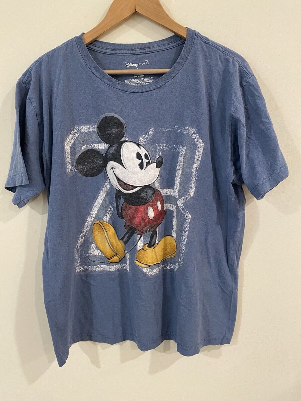Disney 28 Mickey Mouse T Shirt Size Large Blue #28 Mickey Mouse Streetwear